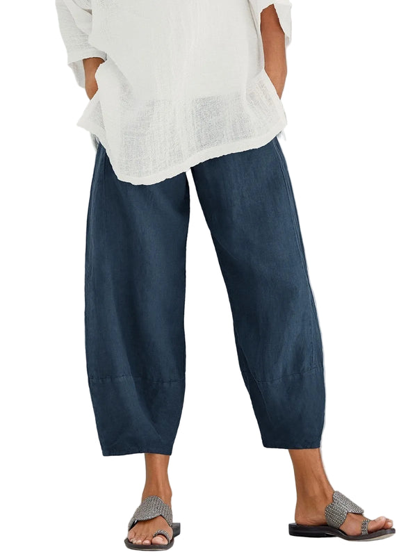 Pantalón de mujer con cintura elástica y pernera amplia