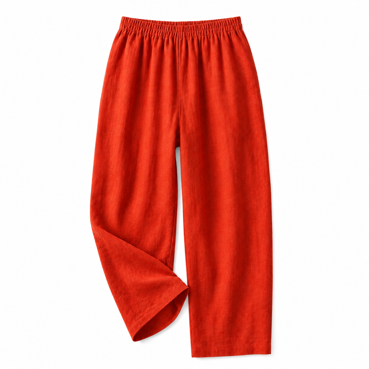 Pantalón de mujer con cintura elástica y pernera recta de longitud completa-Pants for women-Casaluzia