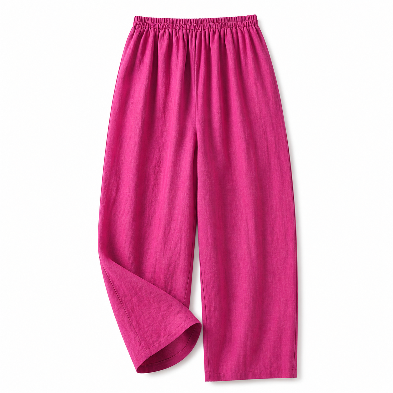 Pantalón de mujer con cintura elástica y pernera recta de longitud completa-Pants for women-Casaluzia