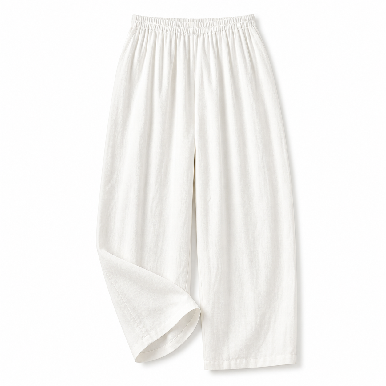 Pantalón de mujer con cintura elástica y pernera recta de longitud completa-Pants for women-Casaluzia