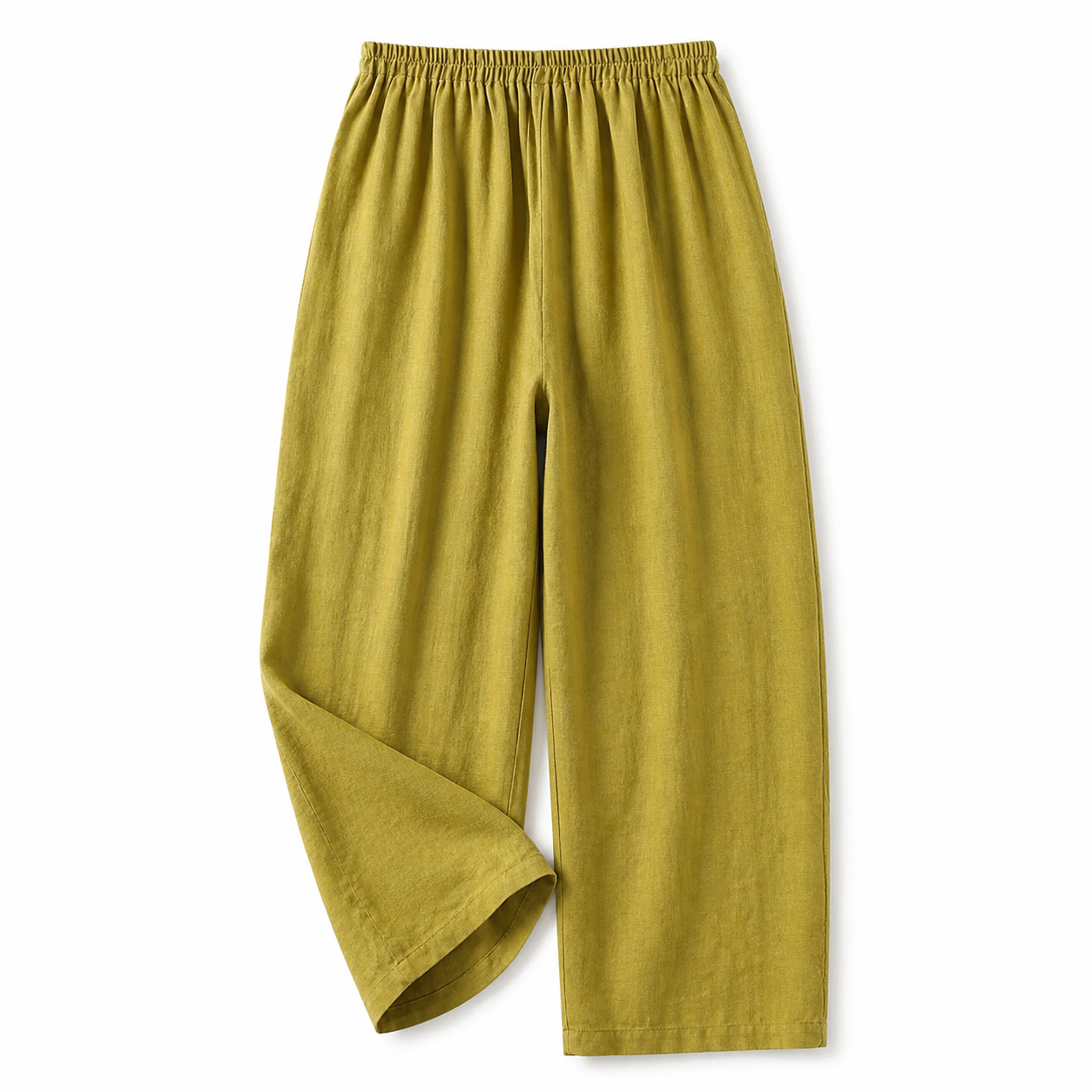 Pantalón de mujer con cintura elástica y pernera recta de longitud completa-Pants for women-Casaluzia