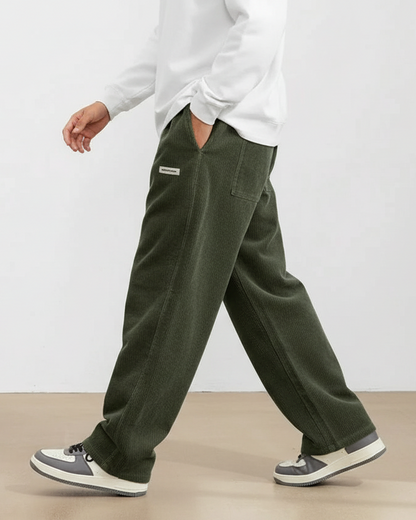 Pantalón de pana para hombre con cintura elástica y corte recto-Pant for Men-Casaluzia