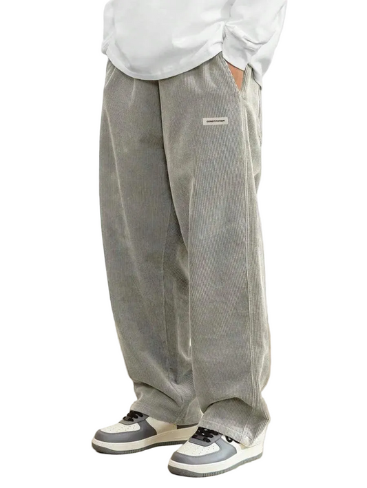 Pantalón de pana para hombre con cintura elástica y corte recto-Pant for Men-Casaluzia