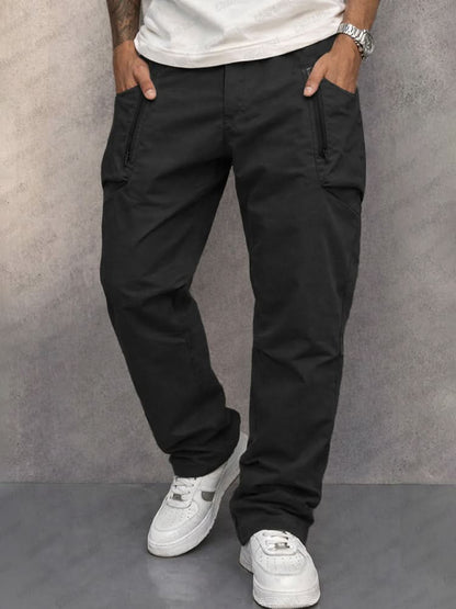 Pantalones cargo para hombre con bolsillos de cremallera-Pants for Men-Casaluzia