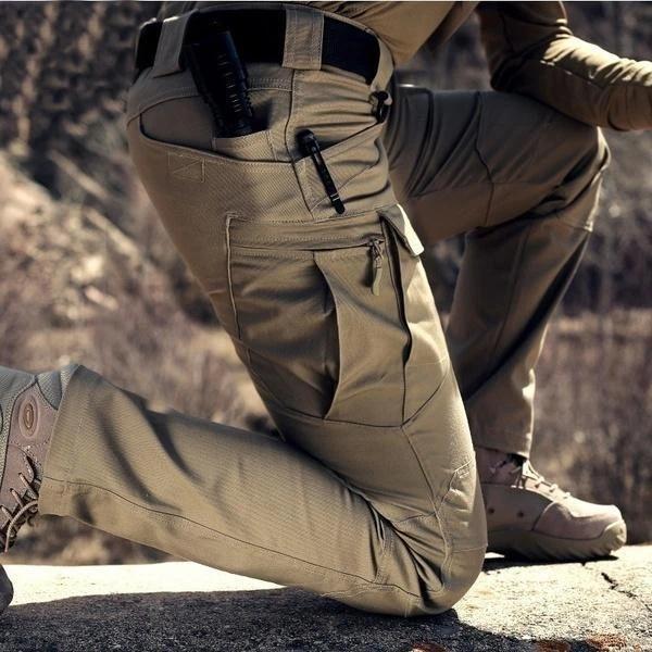 Pantalones cargo tácticos para hombre con bolsillos con cremallera-Pants for Men-Casaluzia