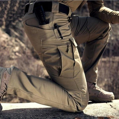 Pantalones cargo tácticos para hombre con bolsillos con cremallera-Pants for Men-Casaluzia