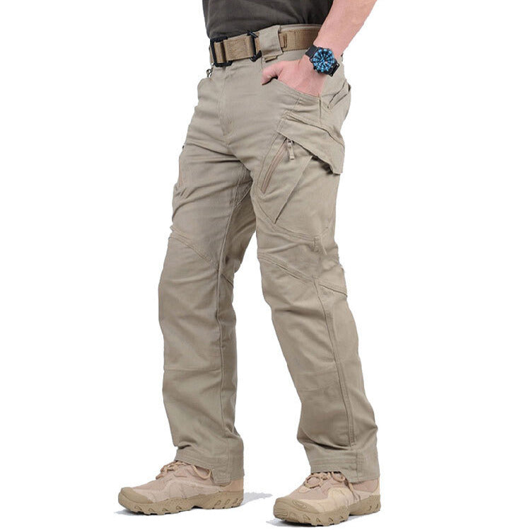 Pantalones cargo tácticos para hombre con bolsillos con cremallera-Pants for Men-Casaluzia