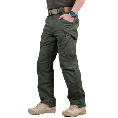 Pantalones cargo tácticos para hombre con bolsillos con cremallera-Pants for Men-Casaluzia