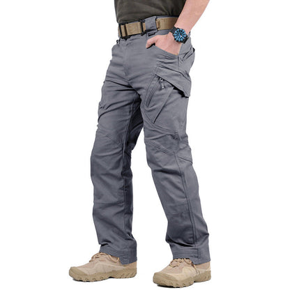 Pantalones cargo tácticos para hombre con bolsillos con cremallera-Pants for Men-Casaluzia