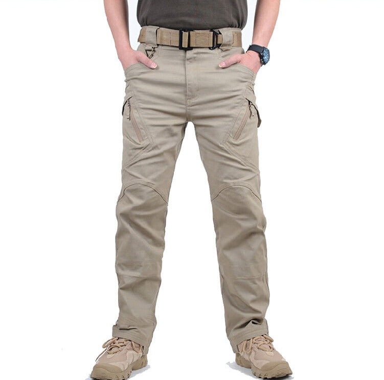 Pantalones cargo tácticos para hombre con bolsillos con cremallera-Pants for Men-Casaluzia