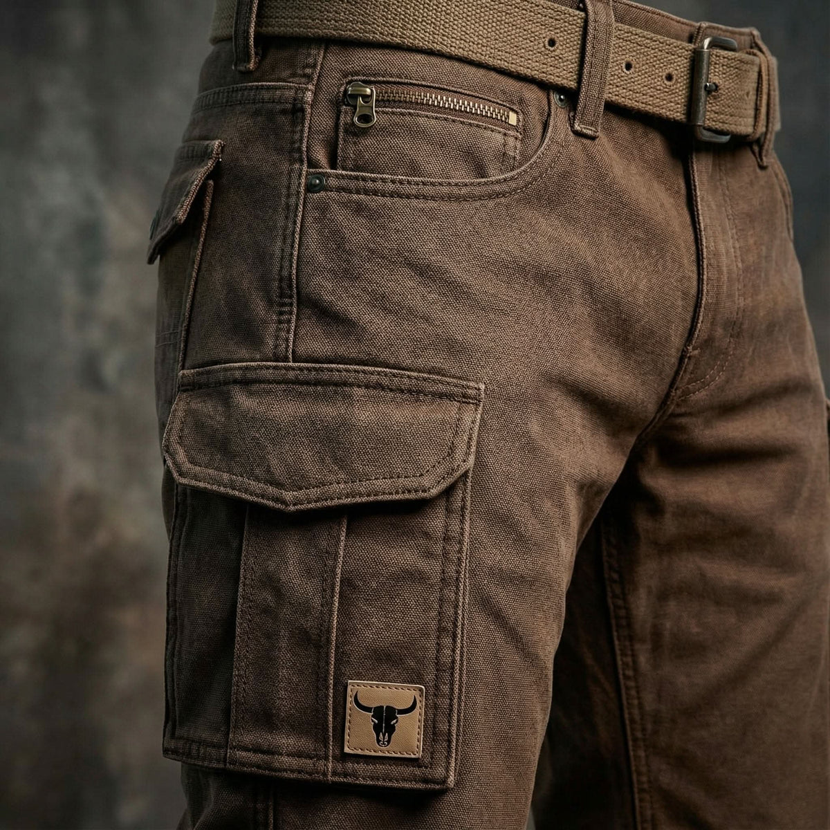Pantalones cargo utilitarios para hombre con cinturón-Pants for Men-Casaluzia