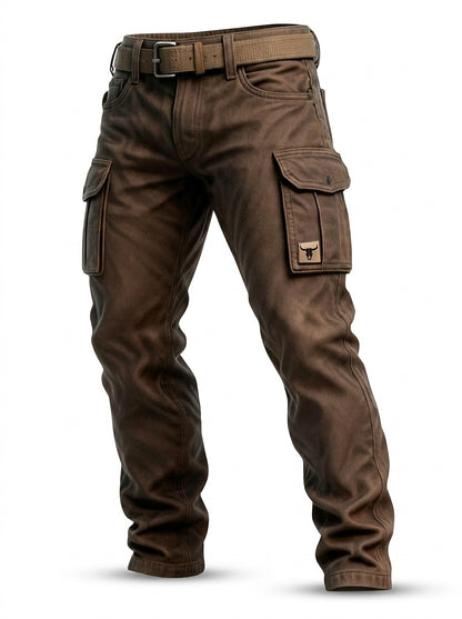 Pantalones cargo utilitarios para hombre con cinturón-Pants for Men-Casaluzia