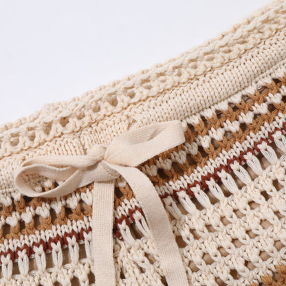 Pantalones cortos calados con rayas y cordón para hombre-Shorts for men-Casaluzia