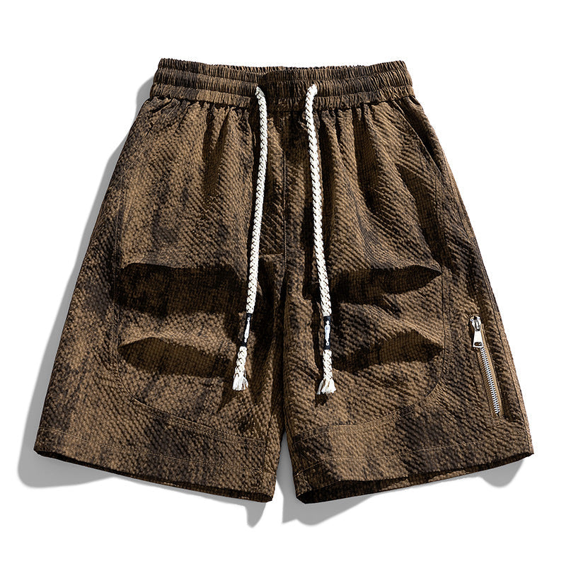Pantalones cortos con cordón para hombre con bolsillo con cremallera-Shorts for men-Casaluzia