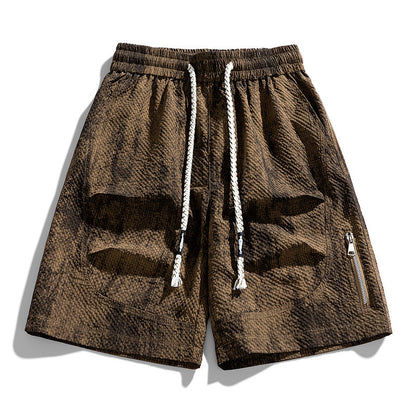 Pantalones cortos con cordón para hombre con bolsillo con cremallera-Shorts for men-Casaluzia