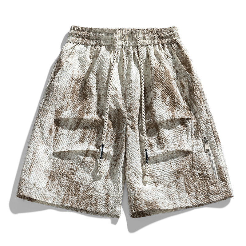Pantalones cortos con cordón para hombre con bolsillo con cremallera-Shorts for men-Casaluzia