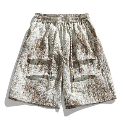 Pantalones cortos con cordón para hombre con bolsillo con cremallera-Shorts for men-Casaluzia
