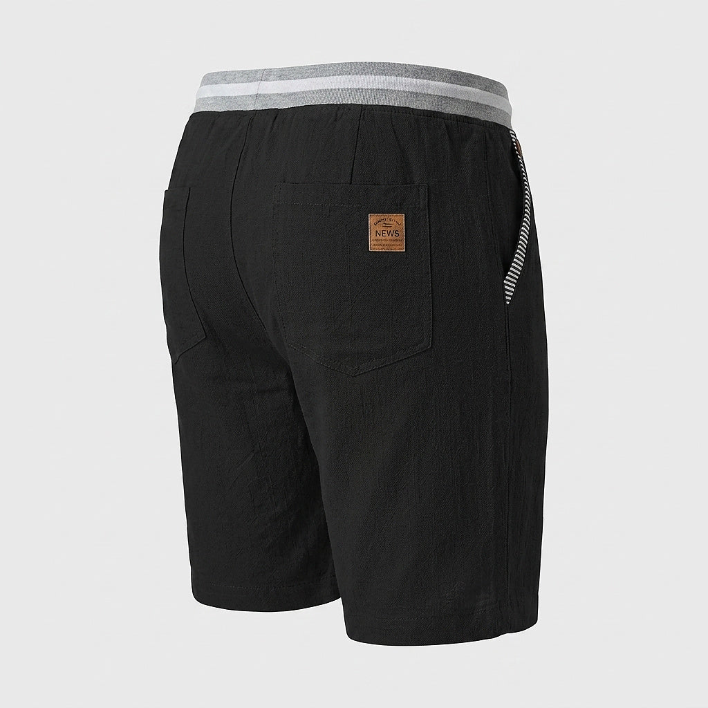 Pantalones cortos con cordón y ribete a rayas para hombre-Shorts for men-Casaluzia