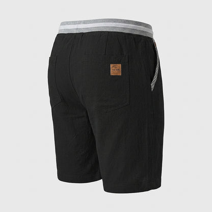 Pantalones cortos con cordón y ribete a rayas para hombre-Shorts for men-Casaluzia