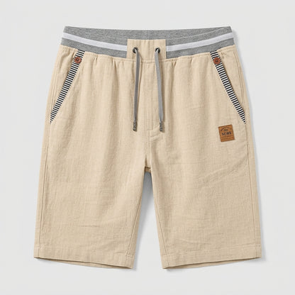 Pantalones cortos con cordón y ribete a rayas para hombre-Shorts for men-Casaluzia