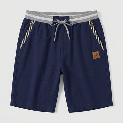 Pantalones cortos con cordón y ribete a rayas para hombre-Shorts for men-Casaluzia