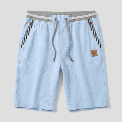 Pantalones cortos con cordón y ribete a rayas para hombre-Shorts for men-Casaluzia