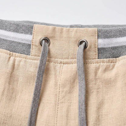 Pantalones cortos con cordón y ribete a rayas para hombre-Shorts for men-Casaluzia