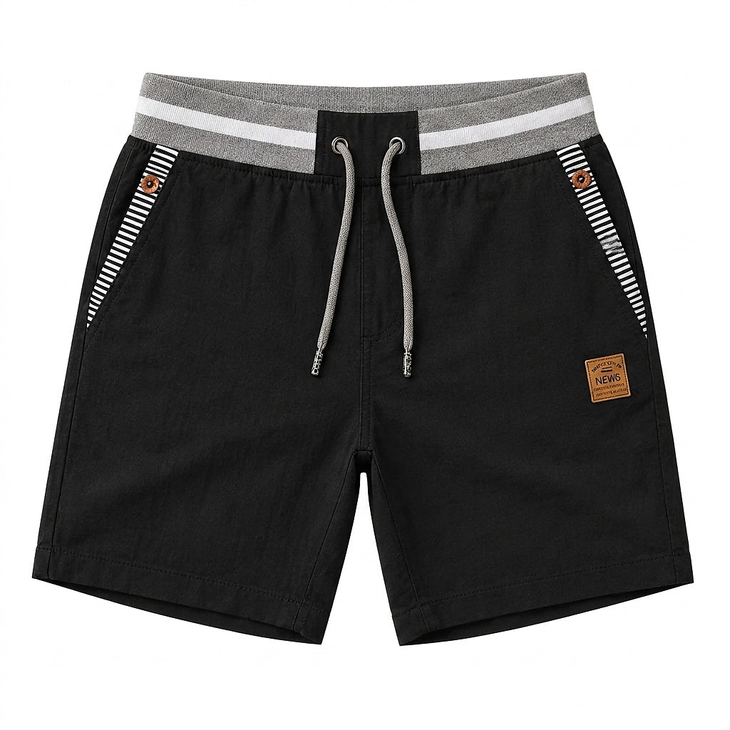 Pantalones cortos con cordón y ribete a rayas para hombre-Shorts for men-Casaluzia