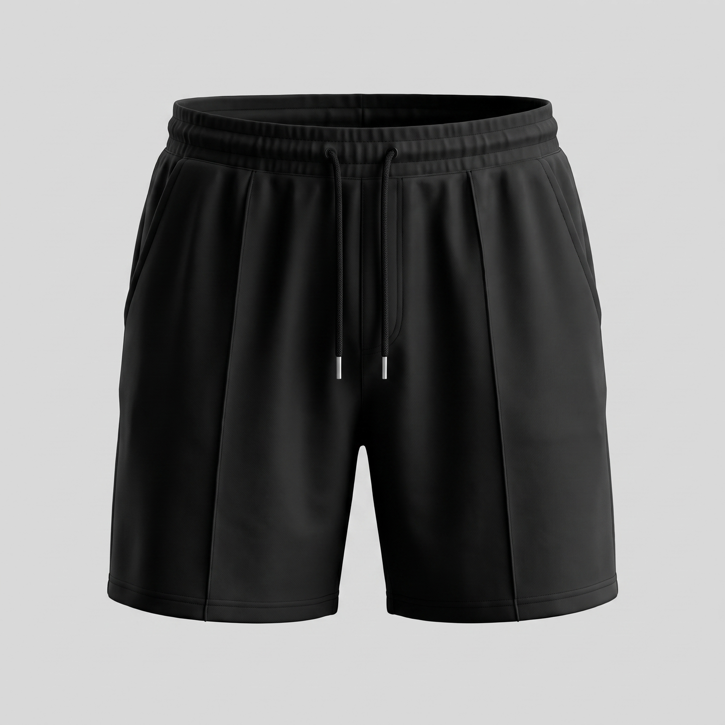 Pantalones cortos de felpa para hombre con cordón y costuras detalladas-Shorts for men-Casaluzia