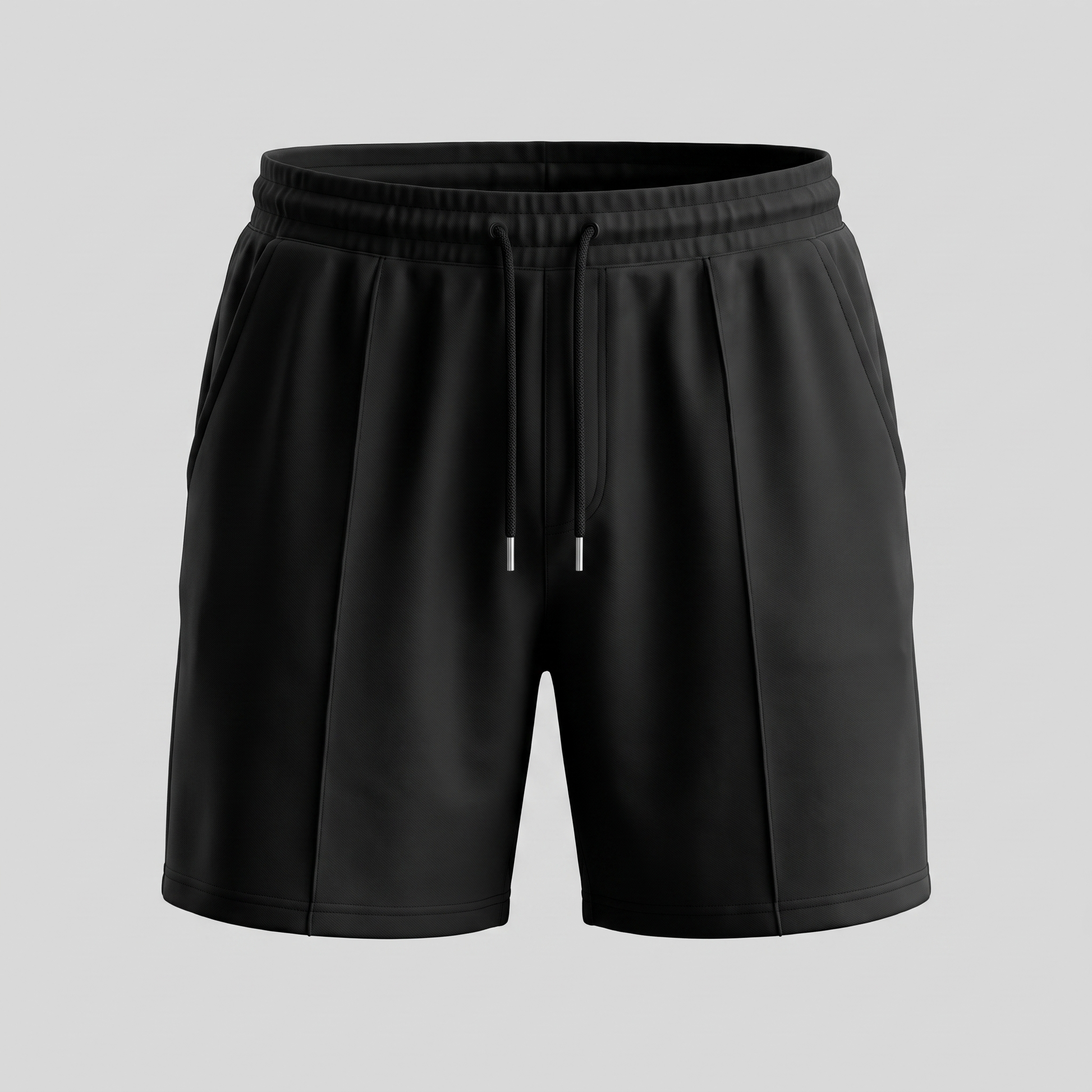 Pantalones cortos de felpa para hombre con cordón y costuras detalladas-Shorts for men-Casaluzia