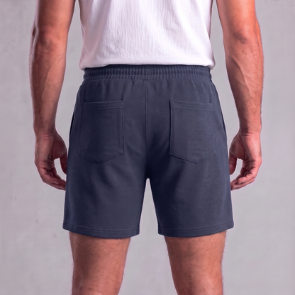 Pantalones cortos de felpa para hombre con cordón y costuras detalladas-Shorts for men-Casaluzia