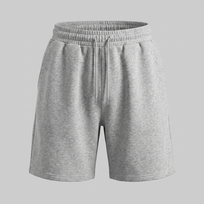 Pantalones cortos de felpa para hombre con cordón y costuras detalladas-Shorts for men-Casaluzia