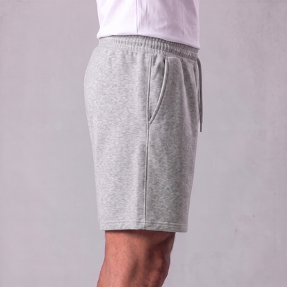 Pantalones cortos de felpa para hombre con cordón y costuras detalladas-Shorts for men-Casaluzia