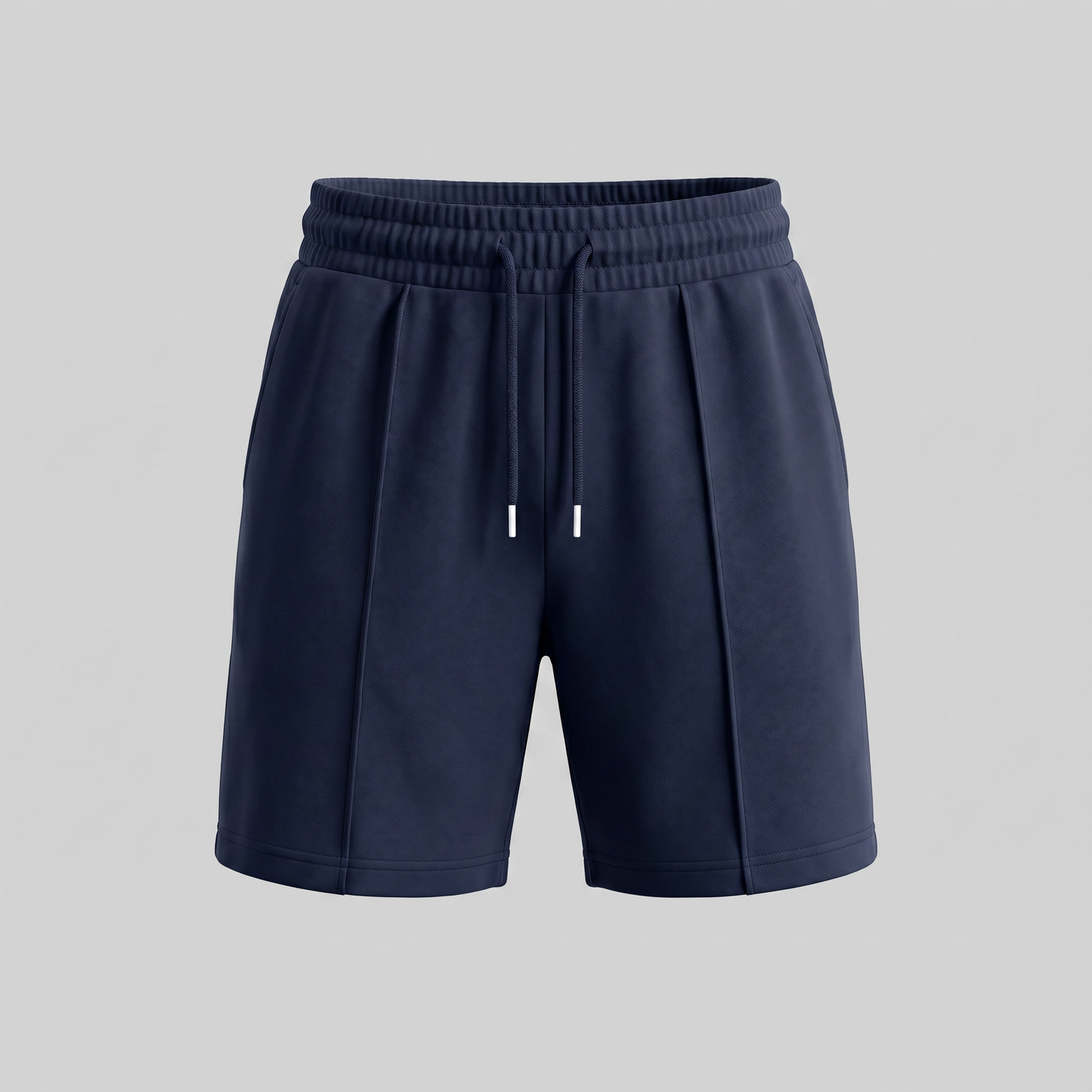 Pantalones cortos de felpa para hombre con cordón y costuras detalladas-Shorts for men-Casaluzia