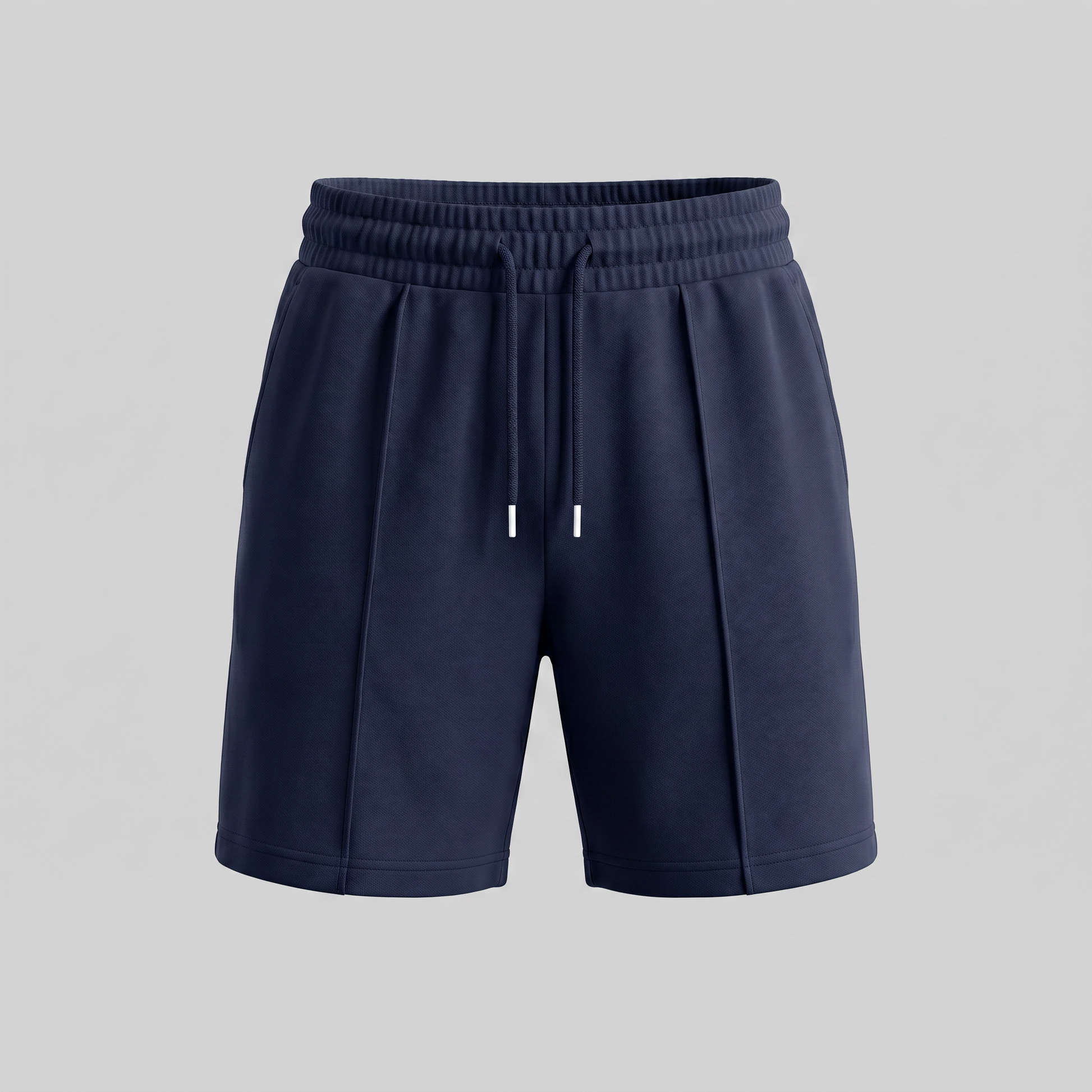 Pantalones cortos de felpa para hombre con cordón y costuras detalladas-Shorts for men-Casaluzia