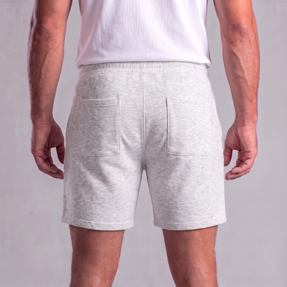 Pantalones cortos de felpa para hombre con cordón y costuras detalladas-Shorts for men-Casaluzia