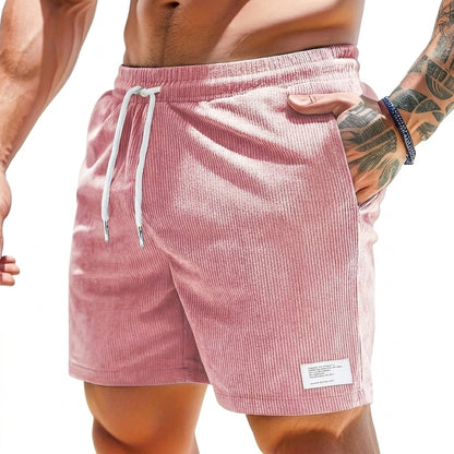 Pantalones cortos de hombre con cordón y etiqueta-Shorts for men-Casaluzia