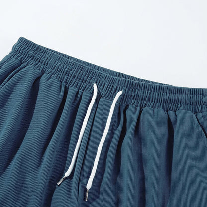 Pantalones cortos de hombre con cordón y etiqueta-Shorts for men-Casaluzia