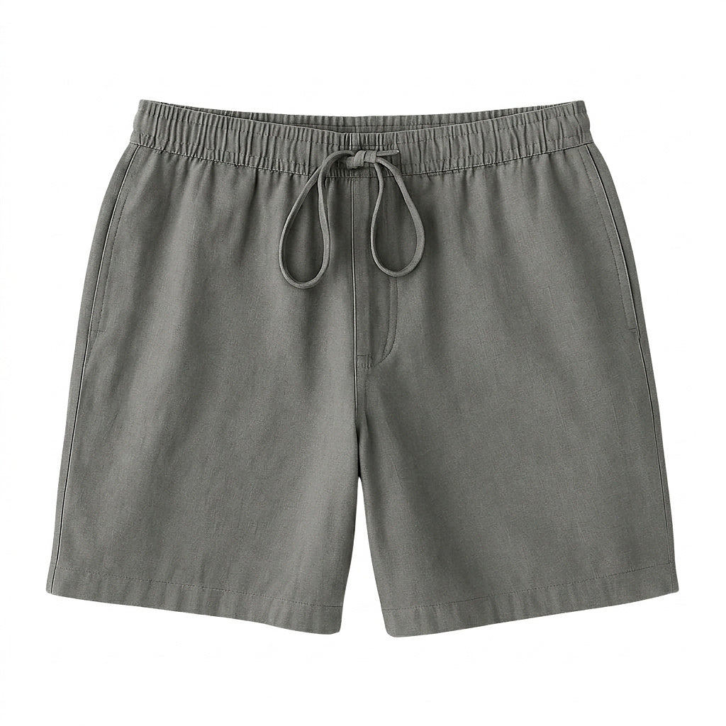 Pantalones cortos de lino con cordón y cintura elástica para hombre-Shorts for men-Casaluzia