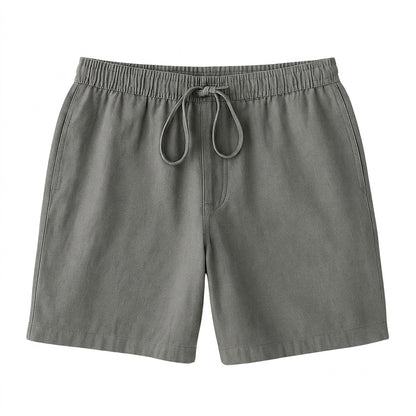 Pantalones cortos de lino con cordón y cintura elástica para hombre-Shorts for men-Casaluzia