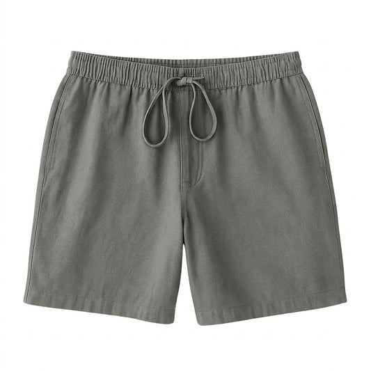 Pantalones cortos de lino con cordón y cintura elástica para hombre-Shorts for men-Casaluzia