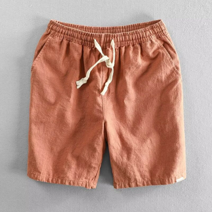 Pantalones cortos de mezcla de lino con cordón para hombre-Shorts for men-Casaluzia