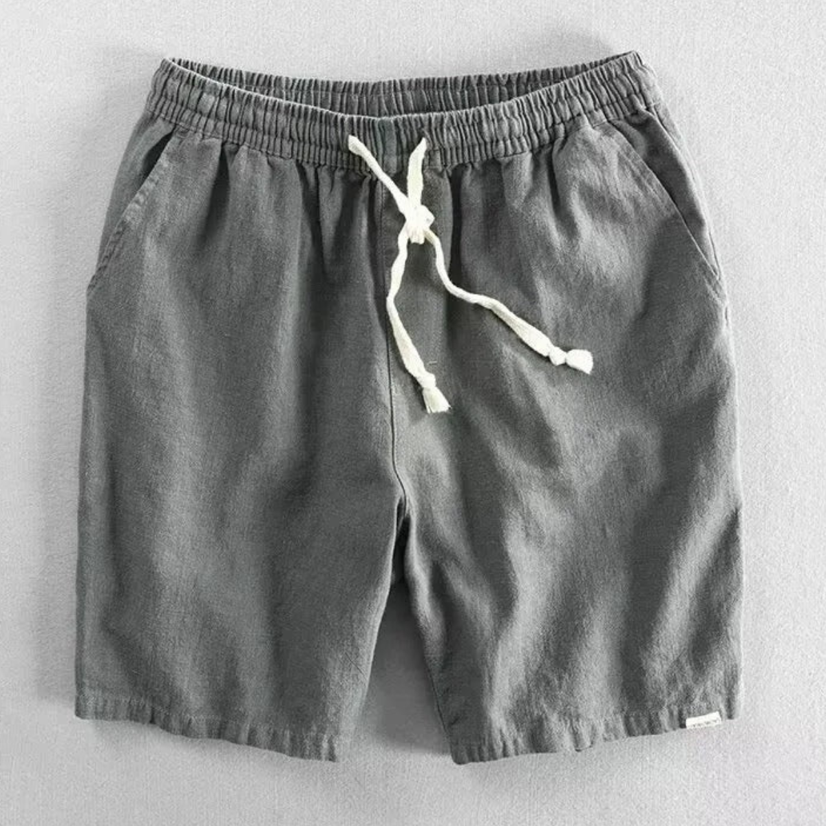 Pantalones cortos de mezcla de lino con cordón para hombre-Shorts for men-Casaluzia