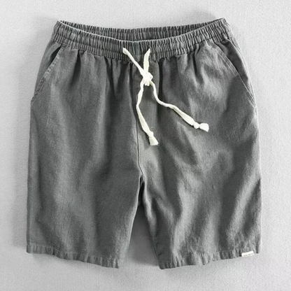 Pantalones cortos de mezcla de lino con cordón para hombre-Shorts for men-Casaluzia