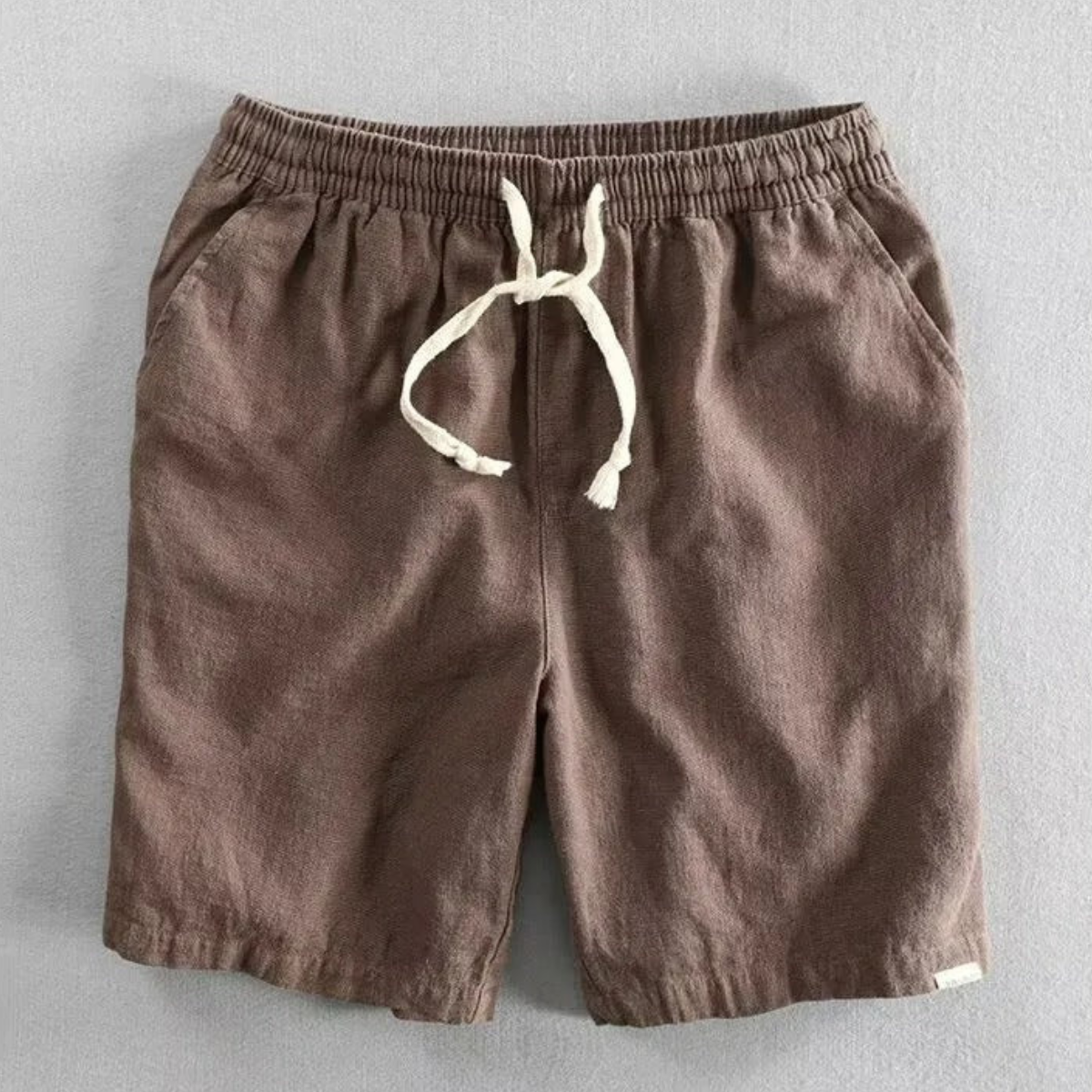 Pantalones cortos de mezcla de lino con cordón para hombre-Shorts for men-Casaluzia