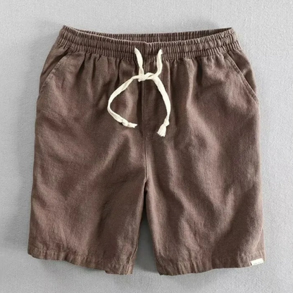 Pantalones cortos de mezcla de lino con cordón para hombre-Shorts for men-Casaluzia