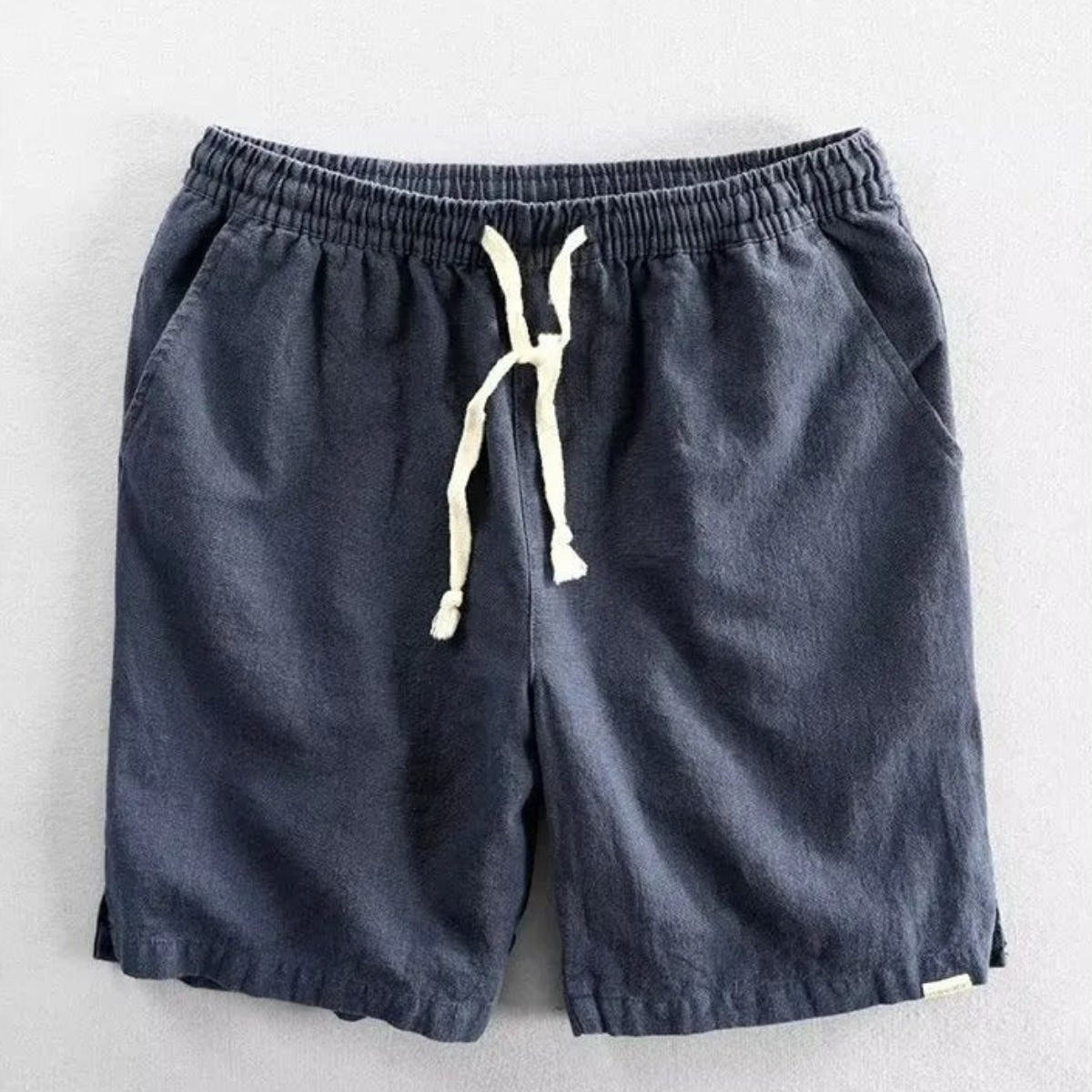 Pantalones cortos de mezcla de lino con cordón para hombre-Shorts for men-Casaluzia