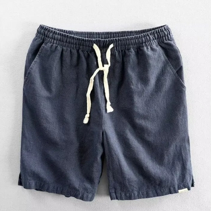 Pantalones cortos de mezcla de lino con cordón para hombre-Shorts for men-Casaluzia