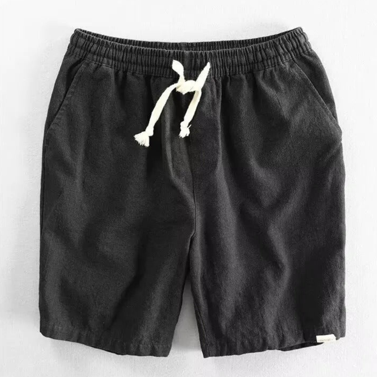 Pantalones cortos de mezcla de lino con cordón para hombre-Shorts for men-Casaluzia