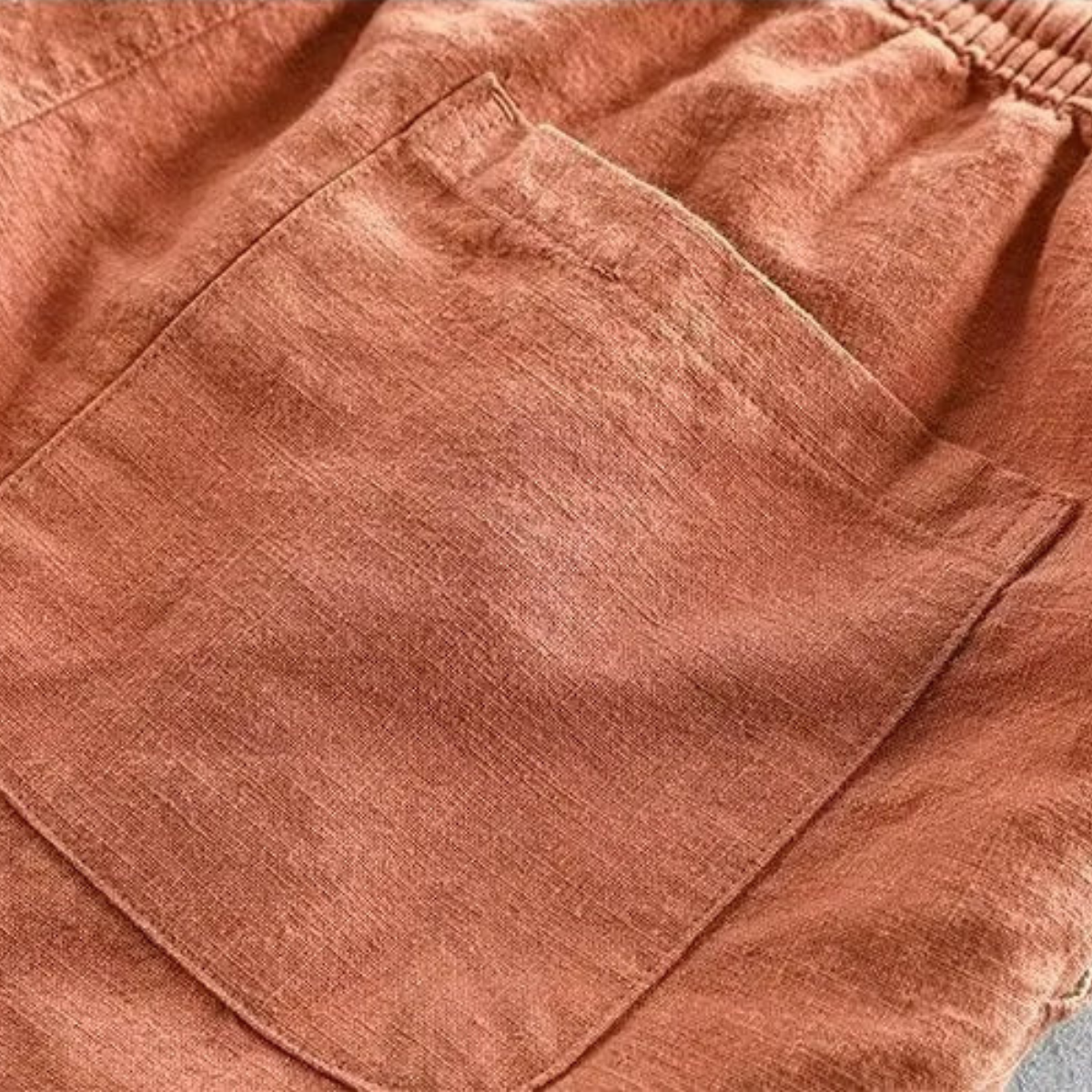 Pantalones cortos de mezcla de lino con cordón para hombre-Shorts for men-Casaluzia